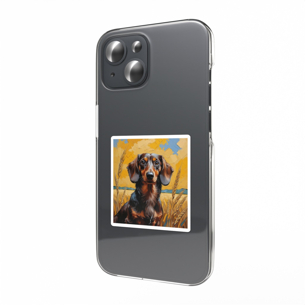 ゴッホ風_愛犬ステッカー(ダックスフンド8)