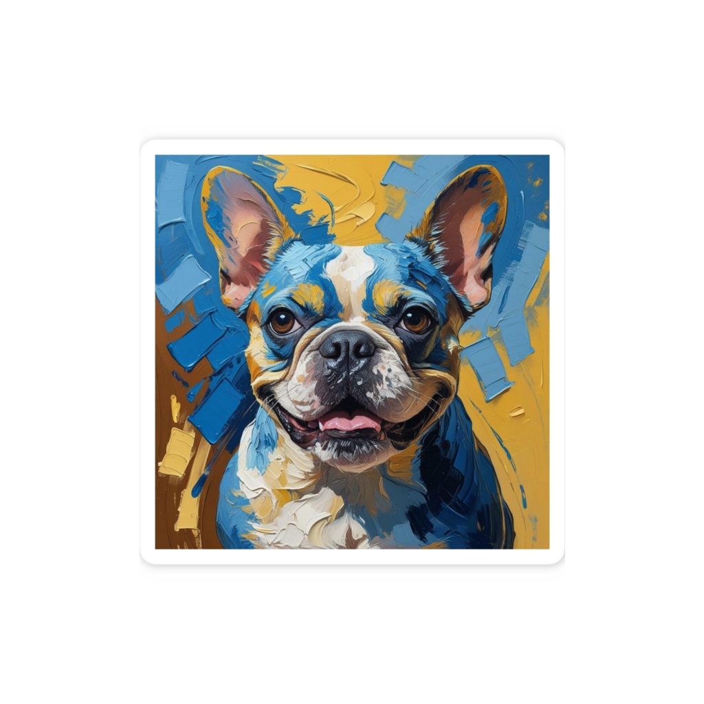 ゴッホ風_愛犬ステッカー(フレンチブルドック2)