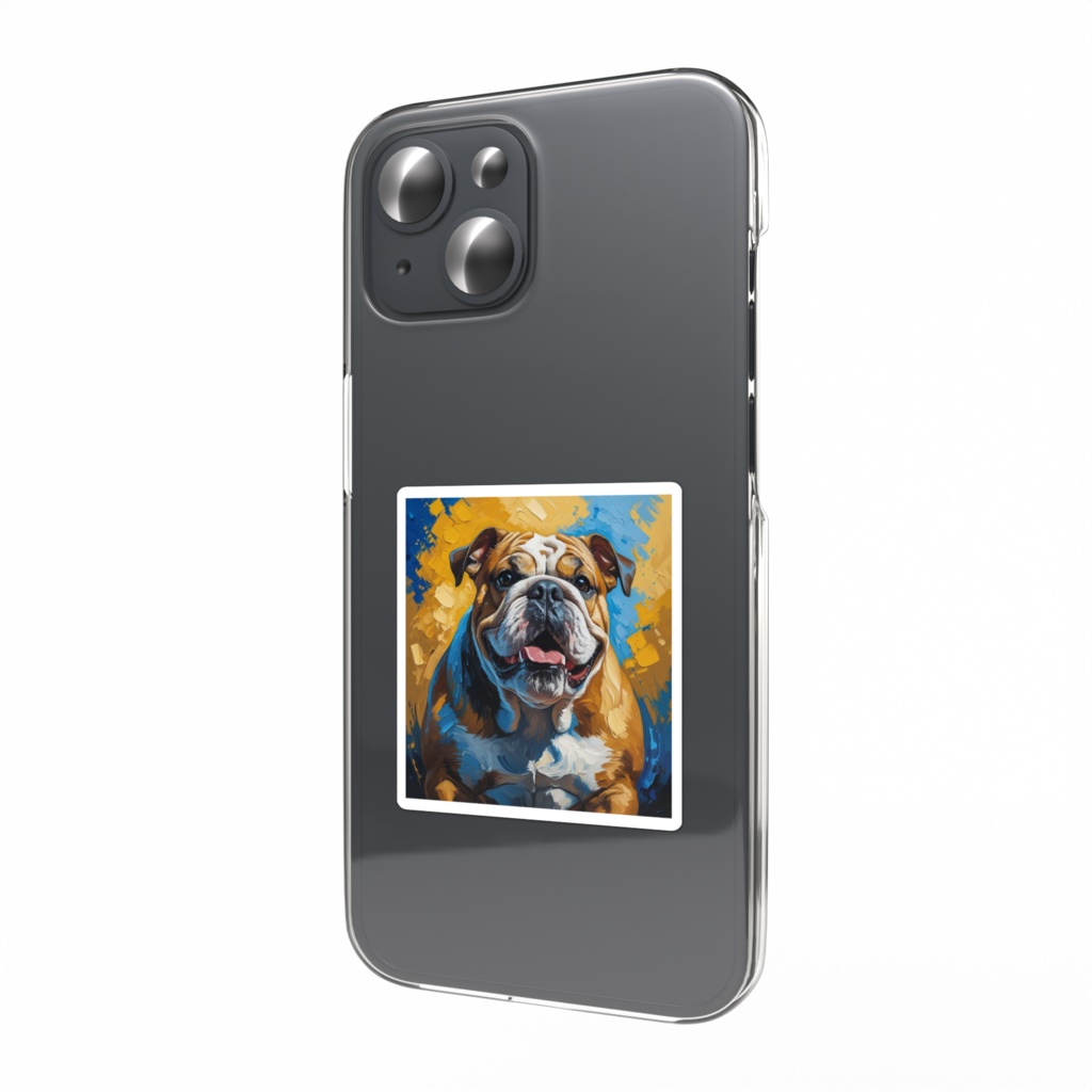 ゴッホ風_愛犬ステッカー(ブルドック)