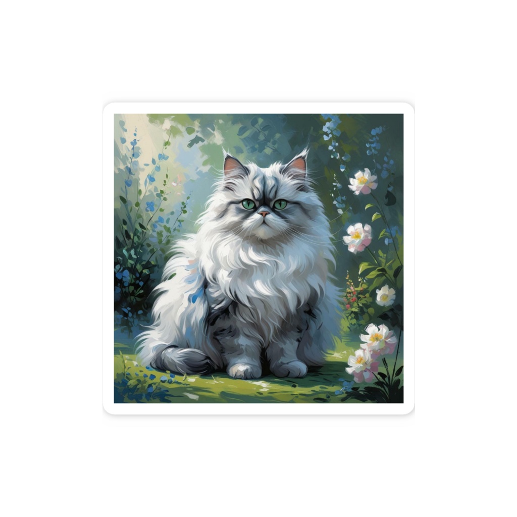 モネ風_愛猫ステッカー(ペルシャ)