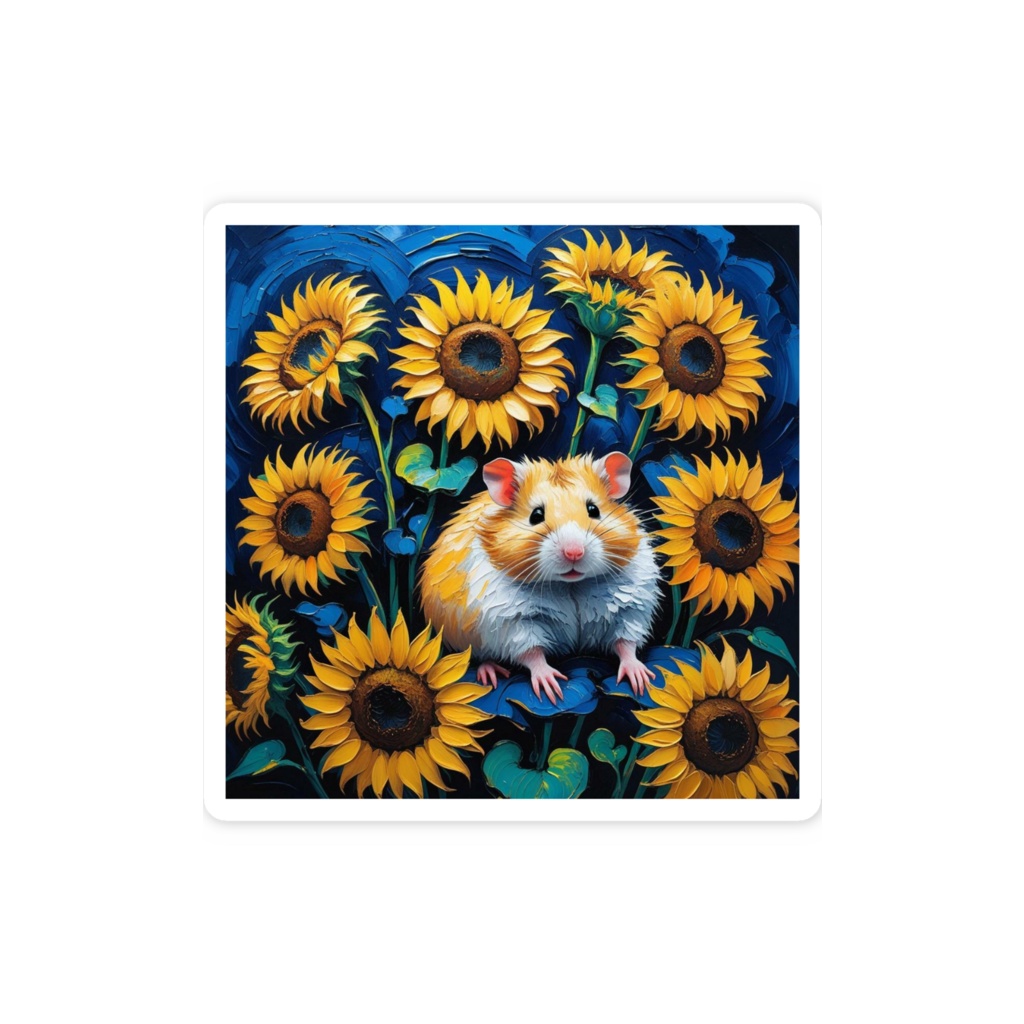 ゴッホ風_ハムスターステッカー
