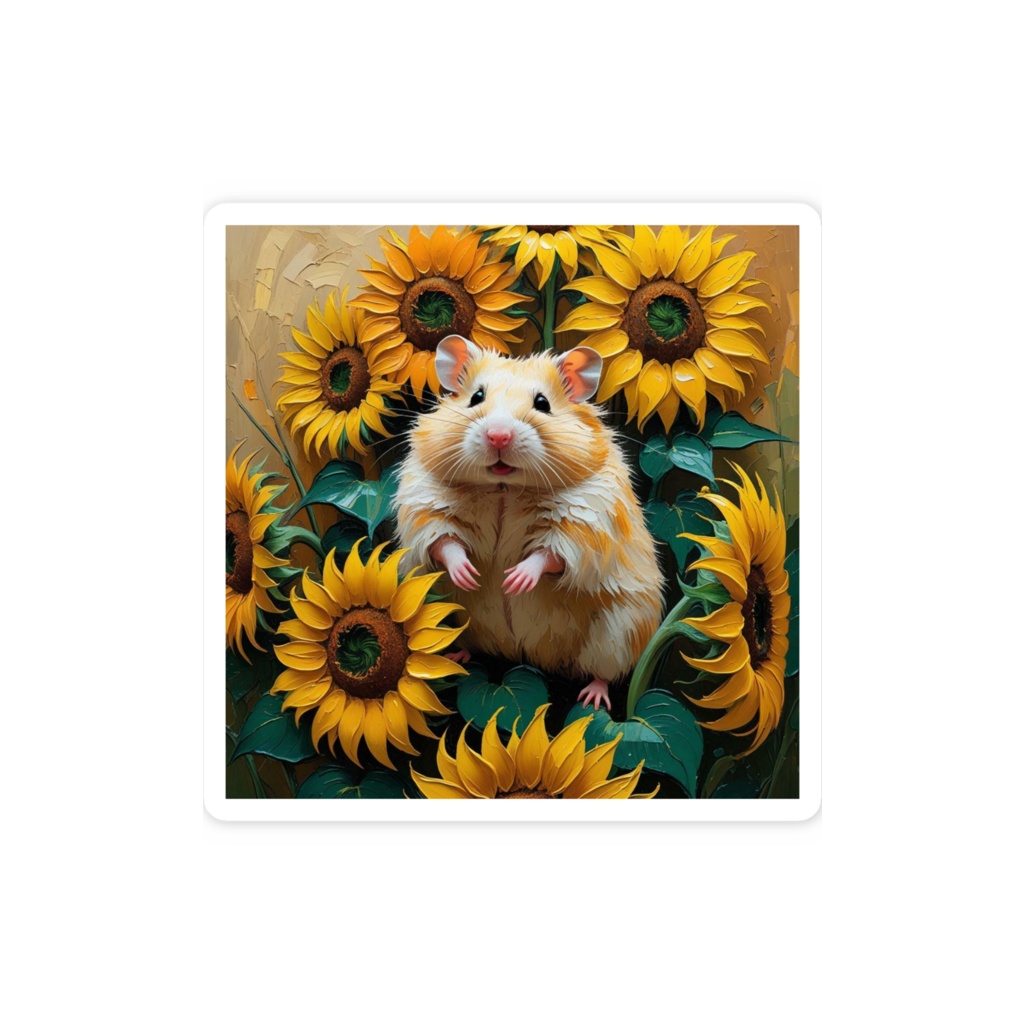 ゴッホ風_ハムスターステッカー3