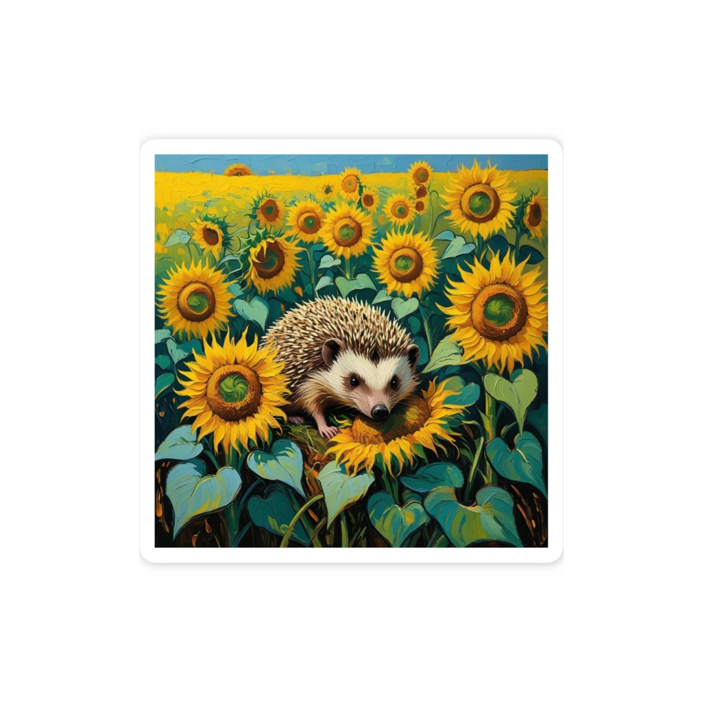 ゴッホ風_ハムスターステッカー3