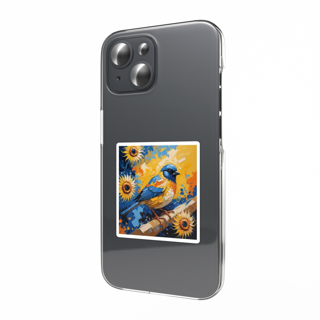 ゴッホ風_小鳥ステッカー2