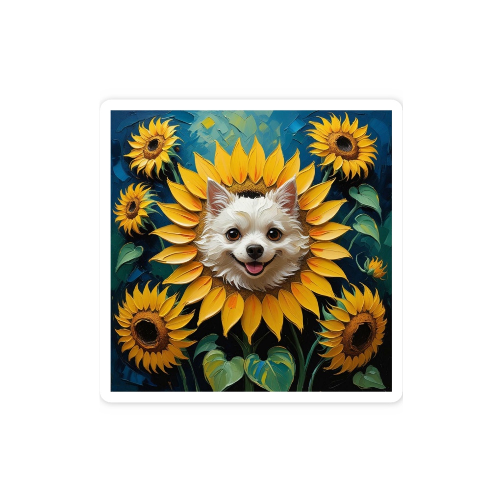 ゴッホ風_わんこステッカー