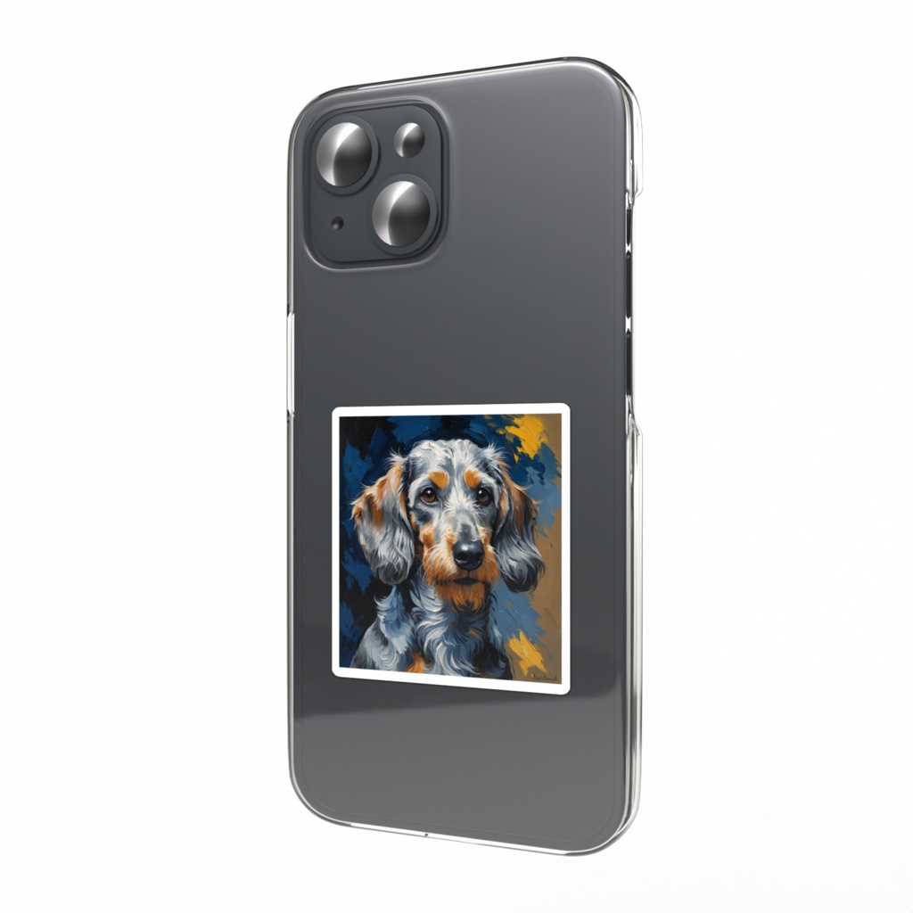 ゴッホ風_愛犬ステッカー(ダックスフンド11)