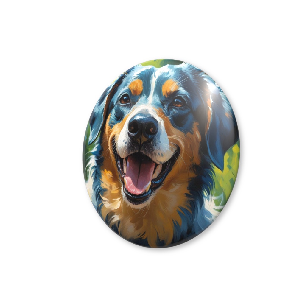 モネ風_犬缶バッチ