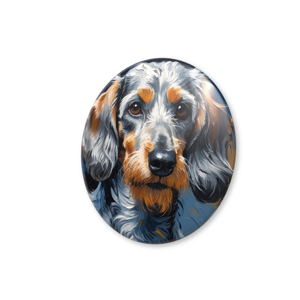 ゴッホ風_犬缶バッチ