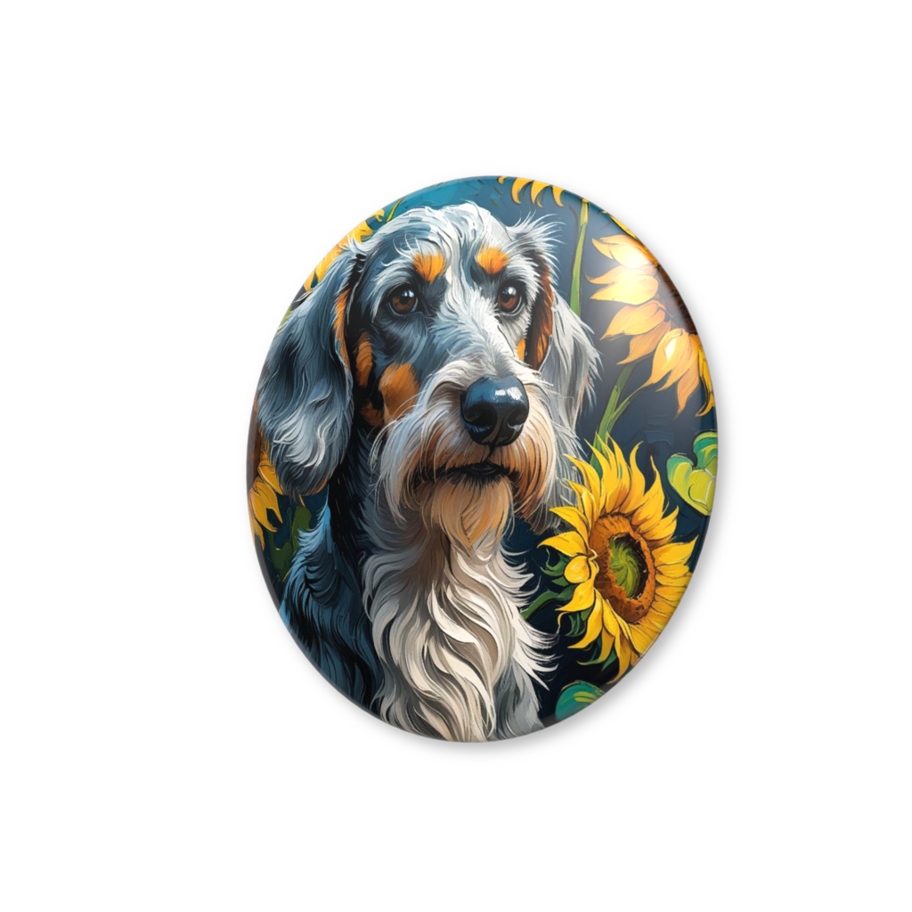 ゴッホ風_犬缶バッチ