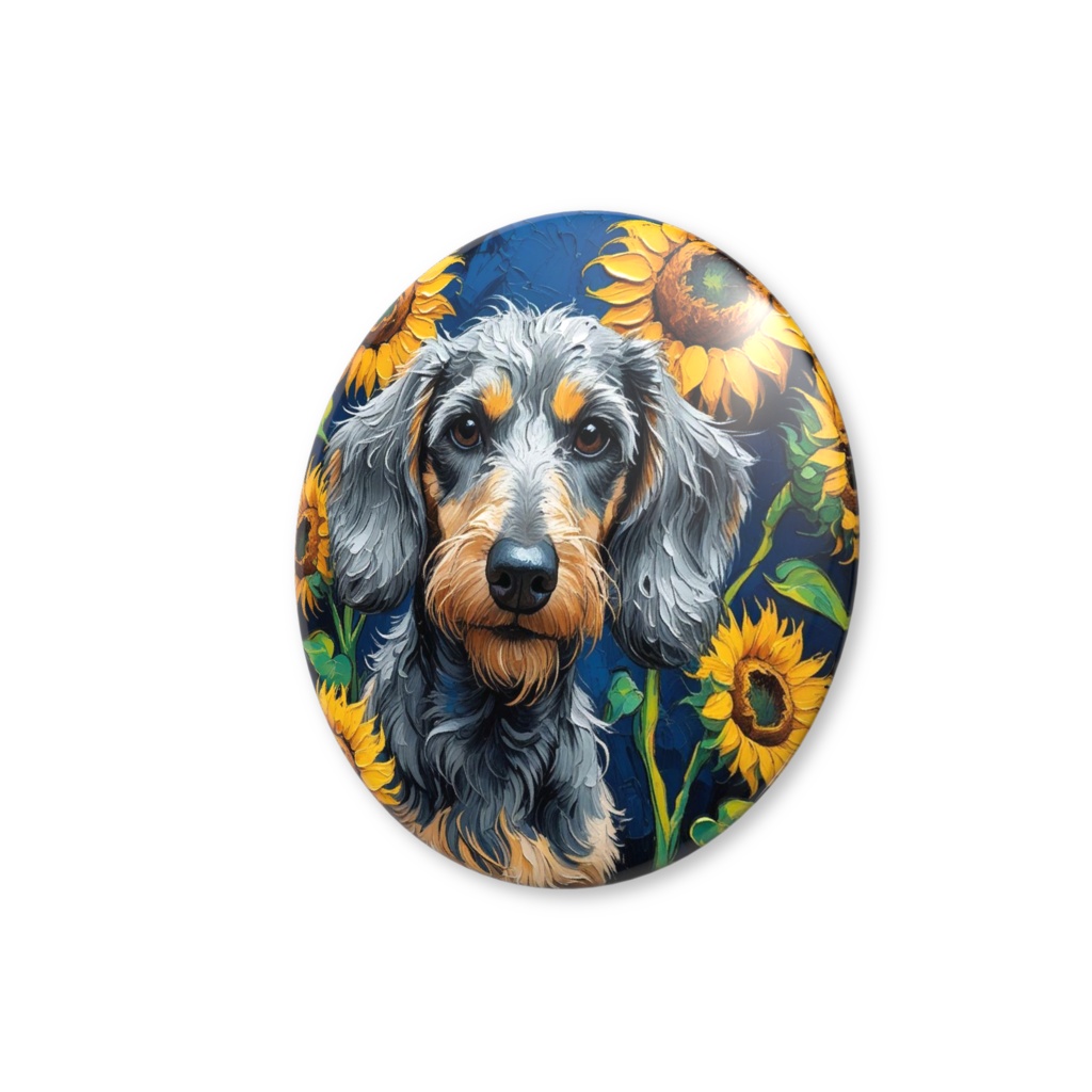 ゴッホ風_犬缶バッチ