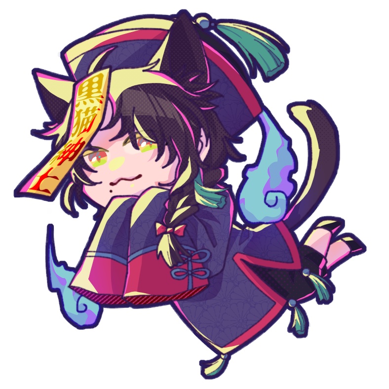 ハロウィン黒猫紳士_アクリルキーホルダー