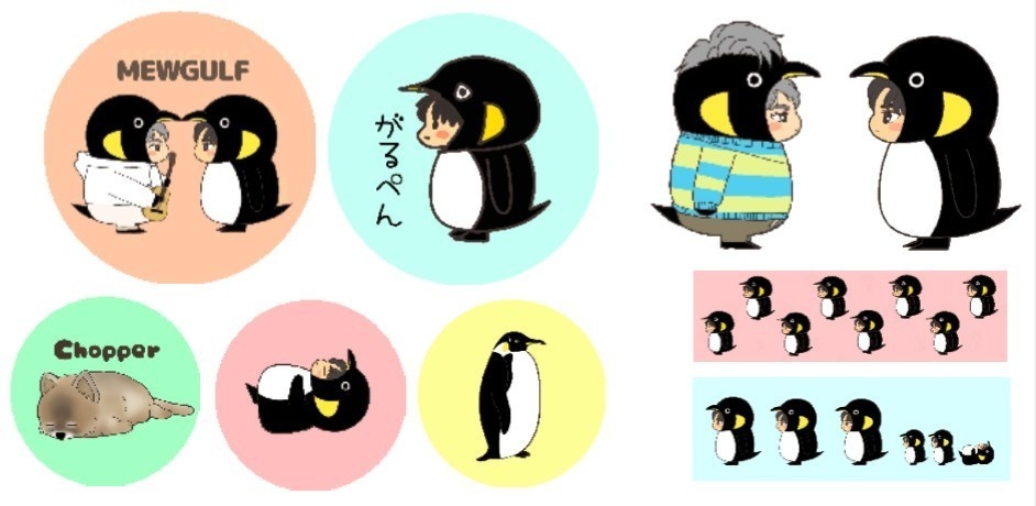がるぺんとその仲間たちミニステッカー🐧