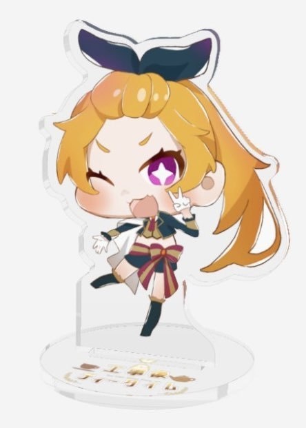 工事後ティータイム アクリルキーホルダー(台座付き):工事茶セット