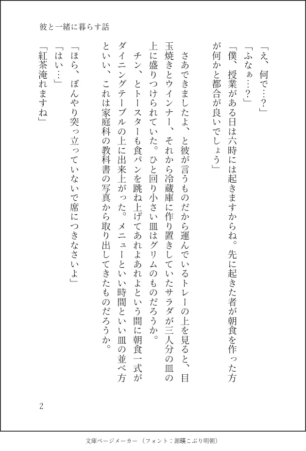 Voilà, c'est notre nid d'amour. 彼と一緒に暮らす話