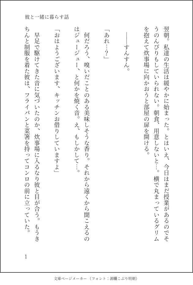 Voilà, c'est notre nid d'amour. 彼と一緒に暮らす話