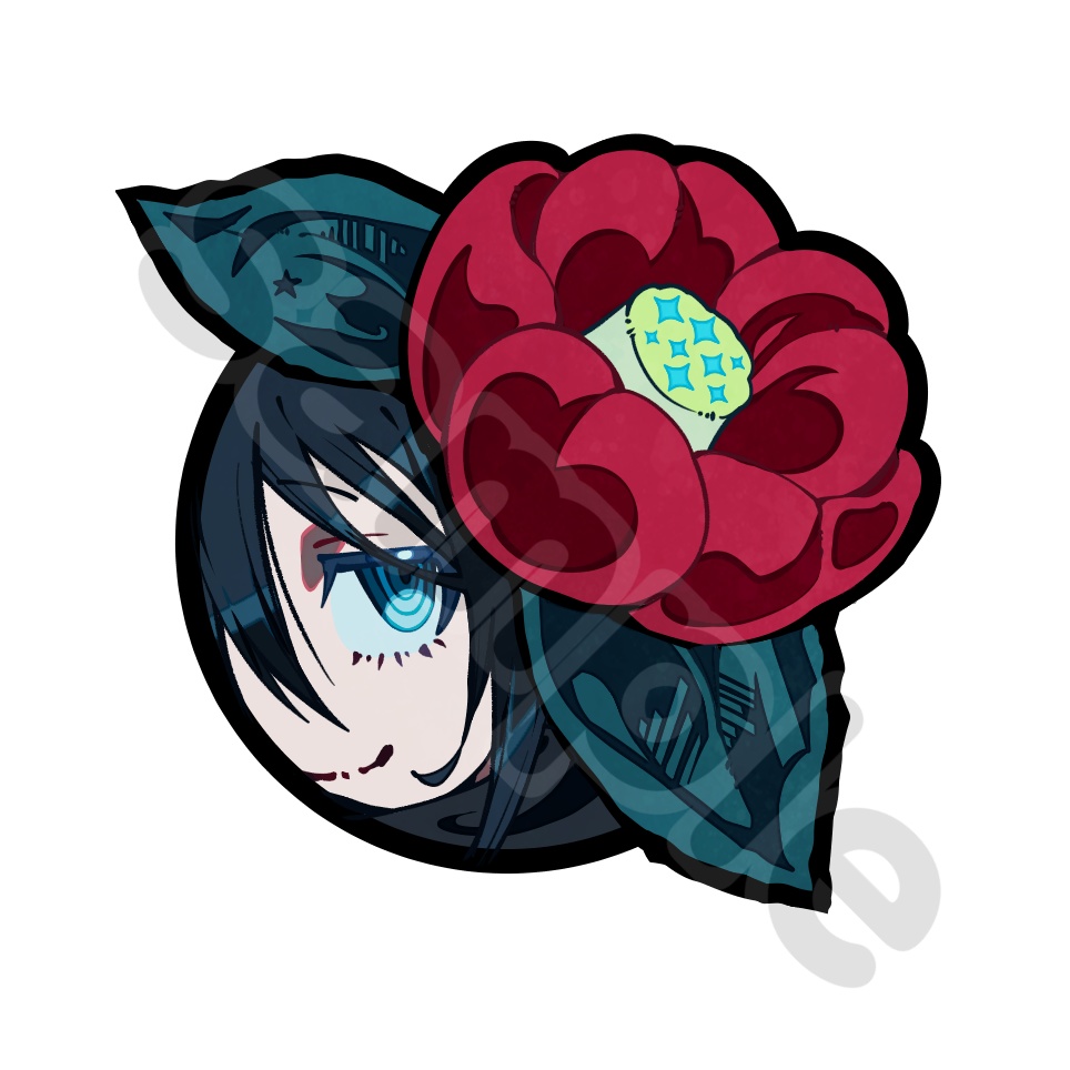 ブラックスター&椿・シールセット