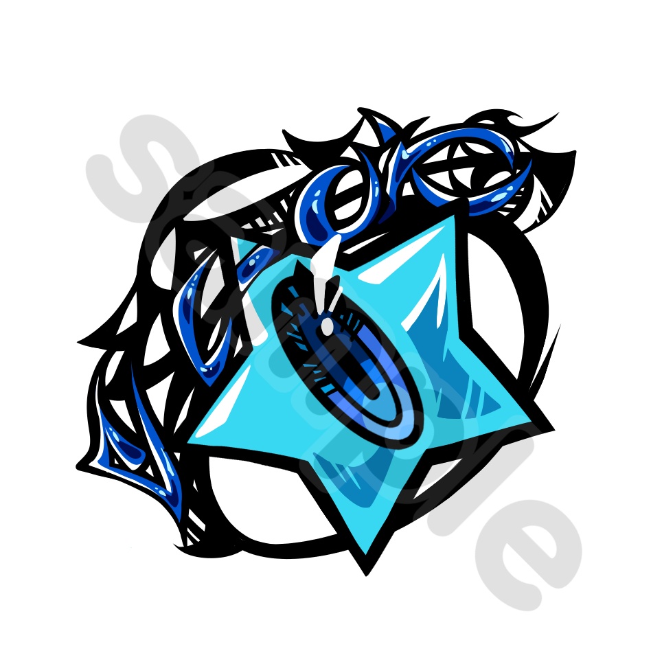 ブラックスター&椿・シールセット