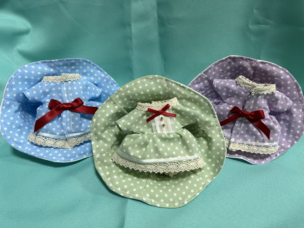 くまさん帽子のクリームソーダワンピース(15㎝)