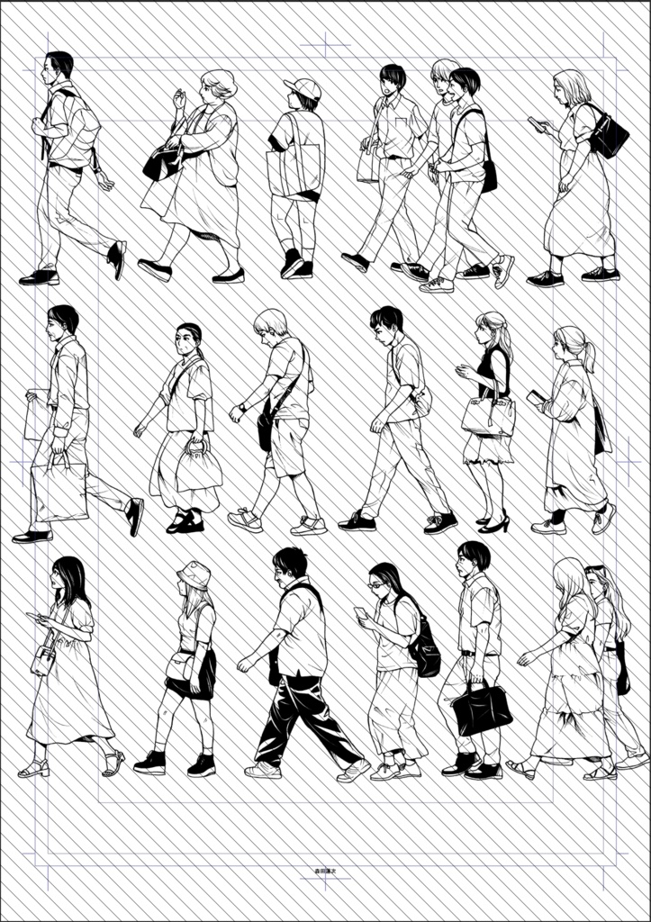 春夏 横向きモブ35体