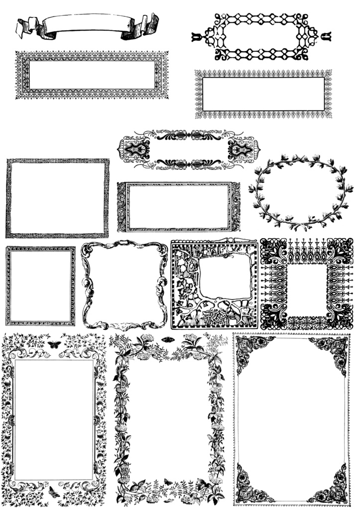 中世風素材「フレーム」15種類その2
