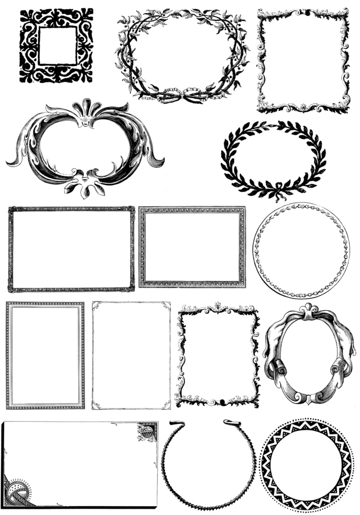 中世風素材「フレーム」15種類その3