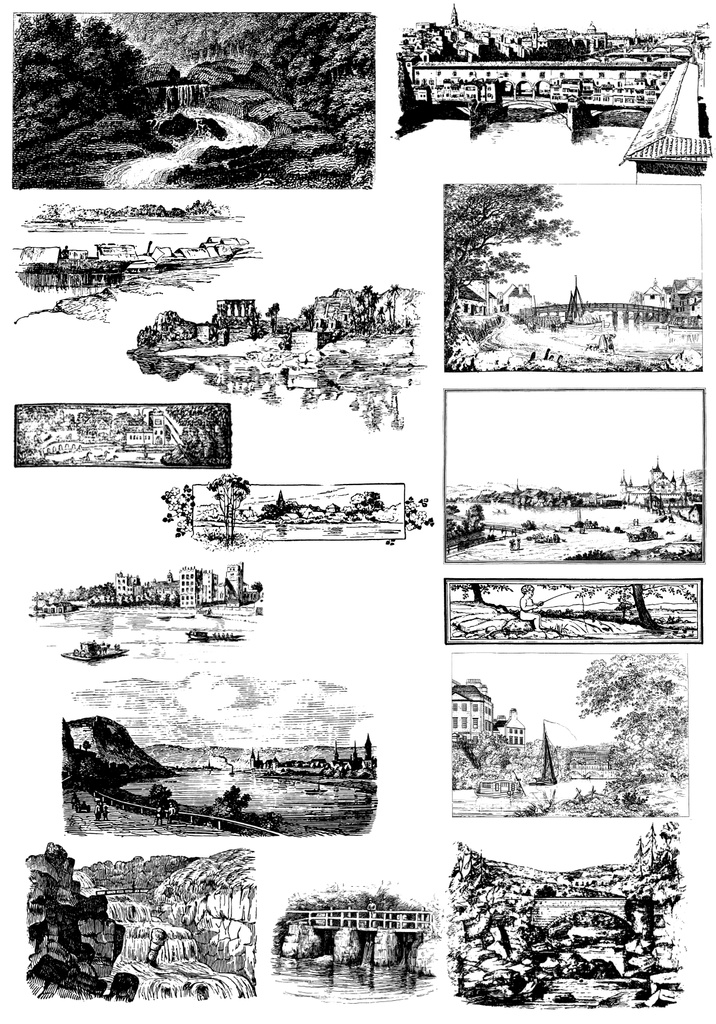 中世風素材「川」15種類
