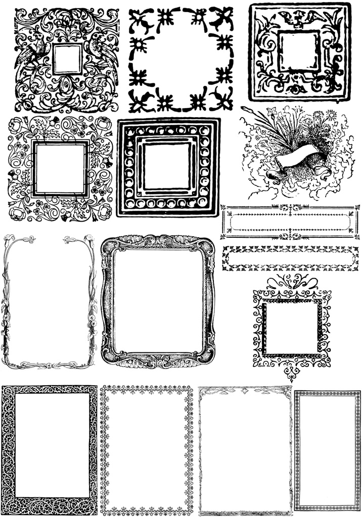 中世風素材「フレーム」15種類その4