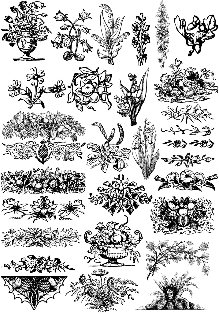 中世風素材「植物、花」30種類その4