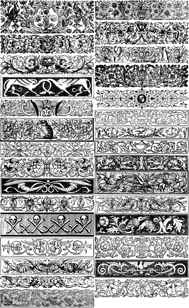 中世風素材「飾り長方形」30種類その5