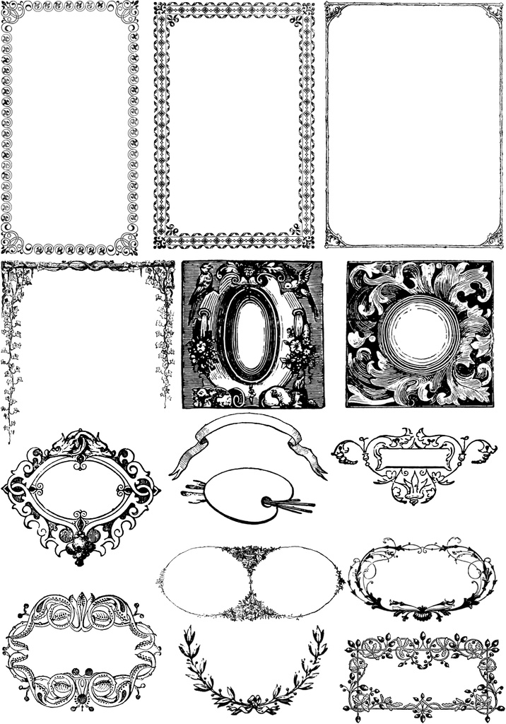 中世風素材「フレーム」15種類その6