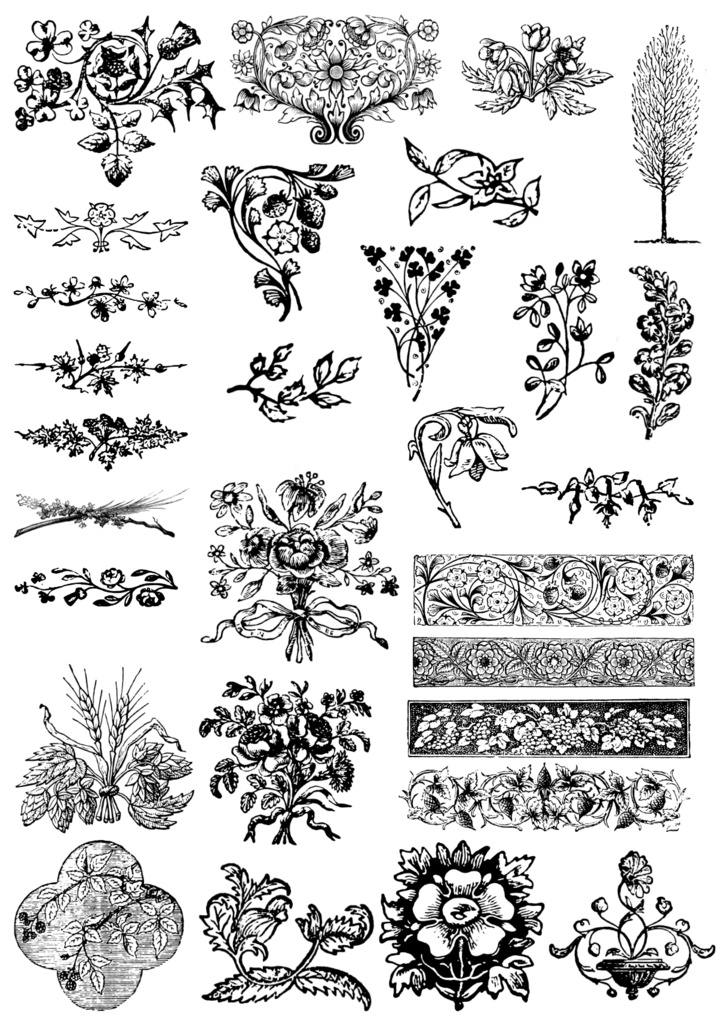 中世風素材「植物、花」150種類まとめ