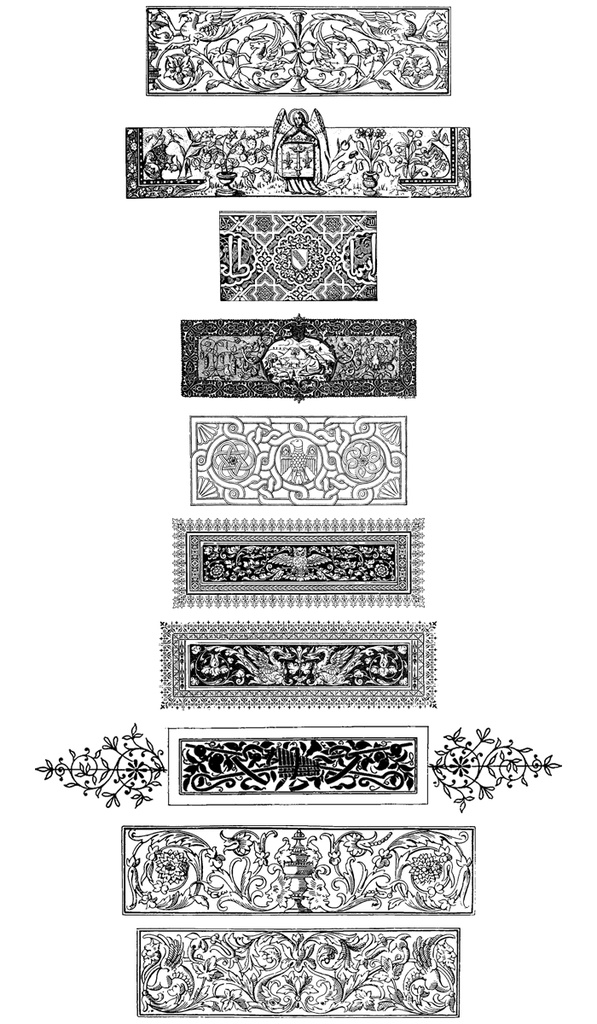 中世風素材「飾り長方形」150種類まとめ