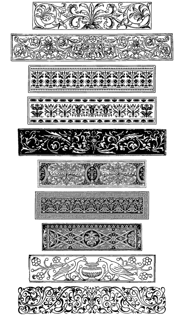 中世風素材「飾り長方形」150種類まとめ