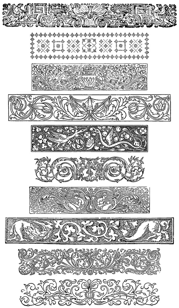 中世風素材「飾り長方形」150種類まとめ