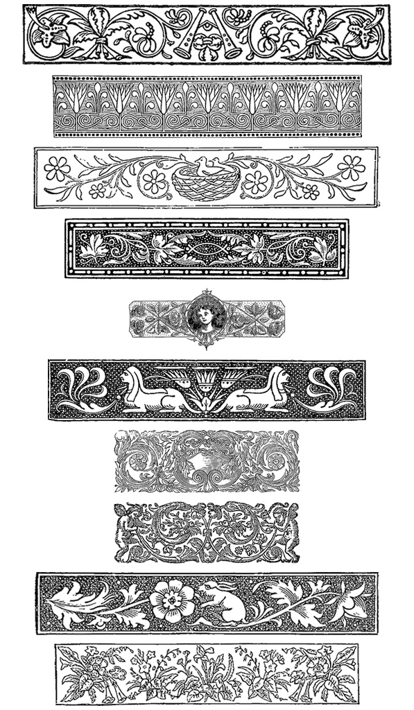 中世風素材「飾り長方形」150種類まとめ