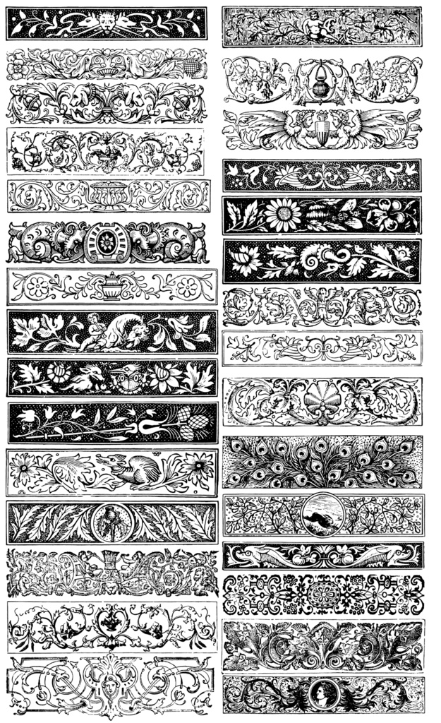 中世風素材「飾り長方形」150種類まとめ