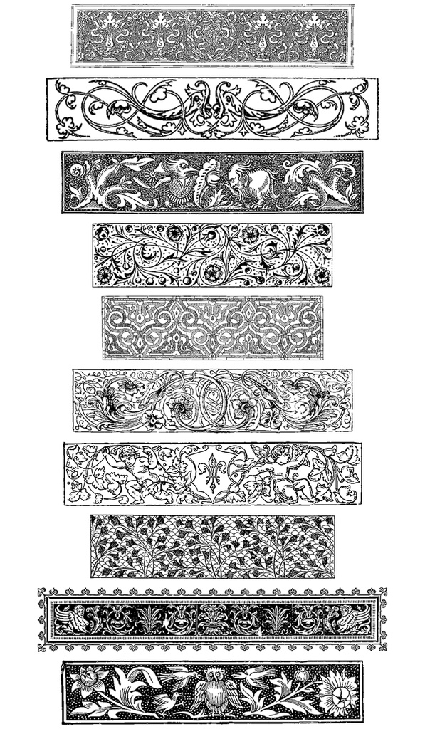 中世風素材「飾り長方形」150種類まとめ