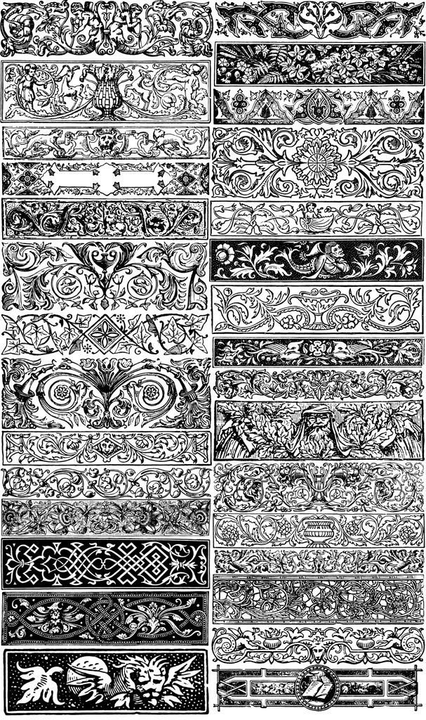 中世風素材「飾り長方形」30種類その6