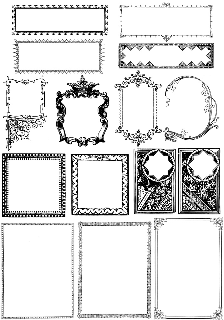 中世風素材「フレーム」15種類その7