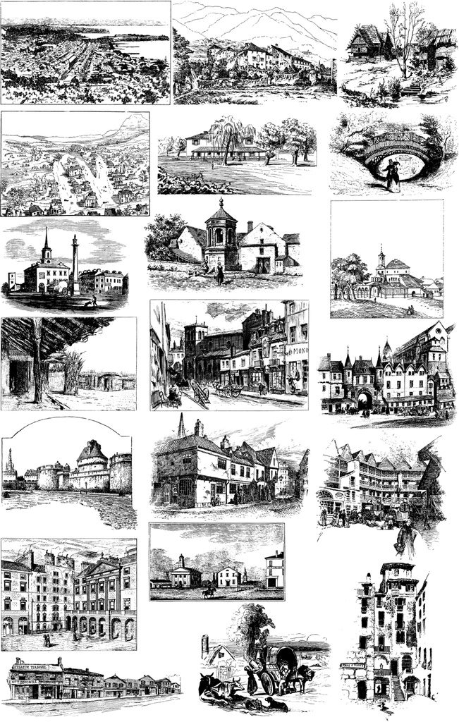 中世風素材「町」100種類まとめ