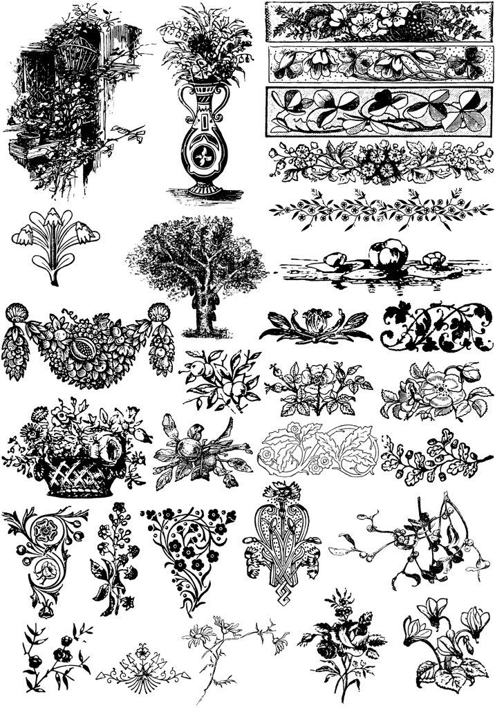 中世風素材「植物、花」30種類その7