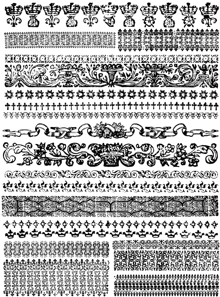 中世風素材「ボーダー」100種類まとめ