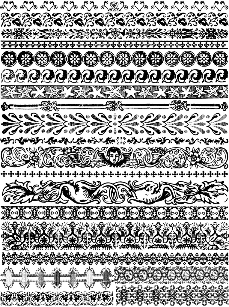 中世風素材「ボーダー」100種類まとめ