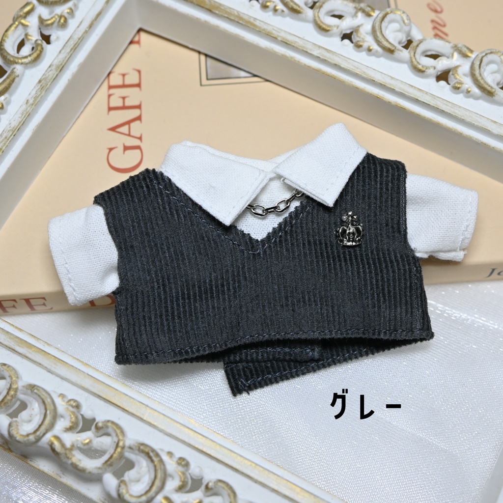 【16cm】チェーン付きシャツ&ワンポイントベスト