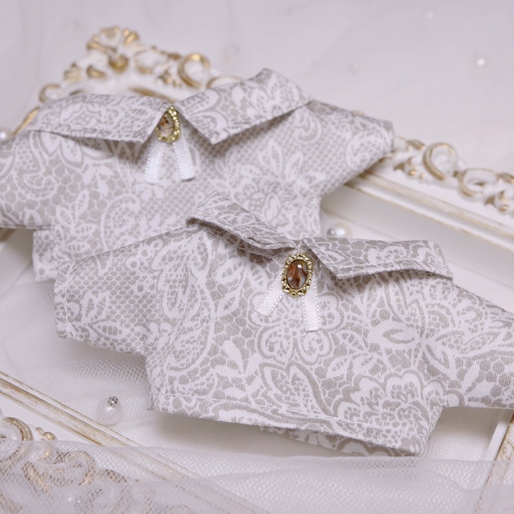 レース柄シャツ