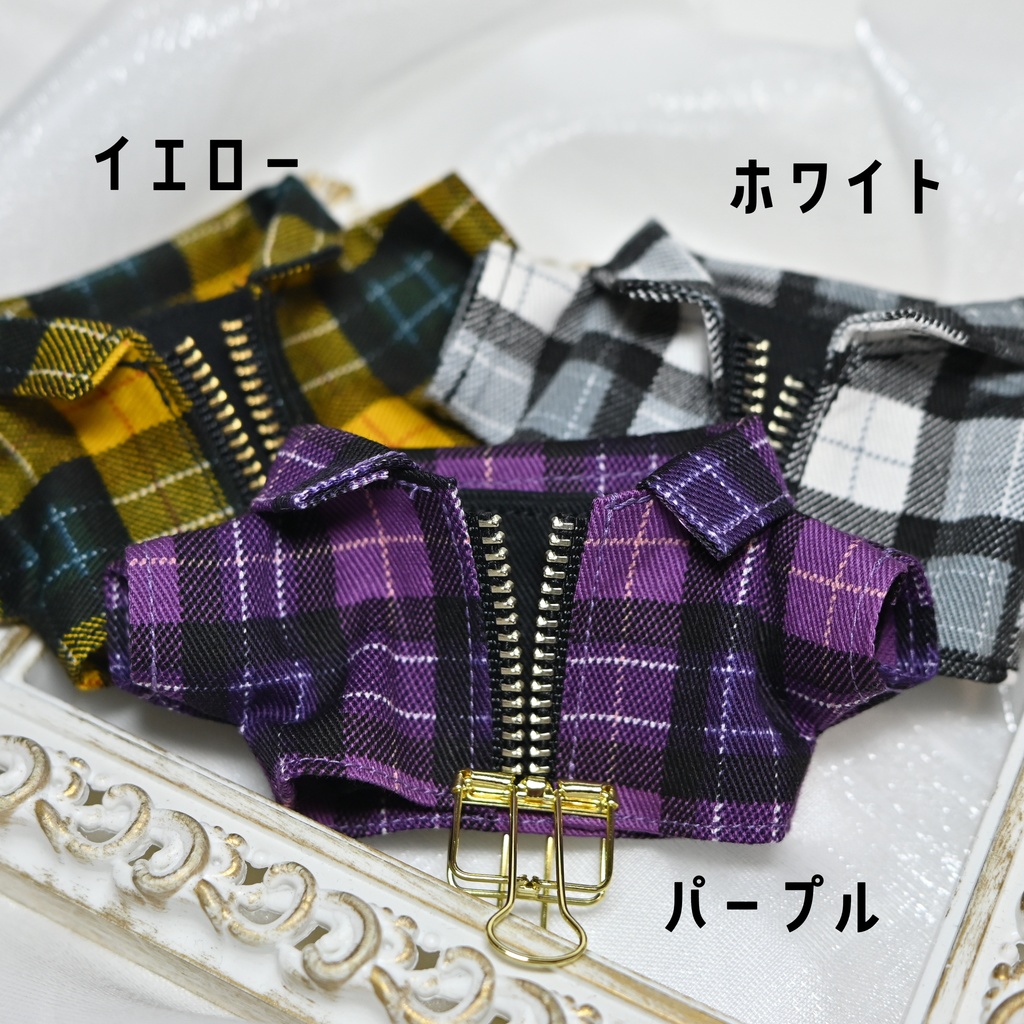 【16cm】チェックアウター&トップスセット