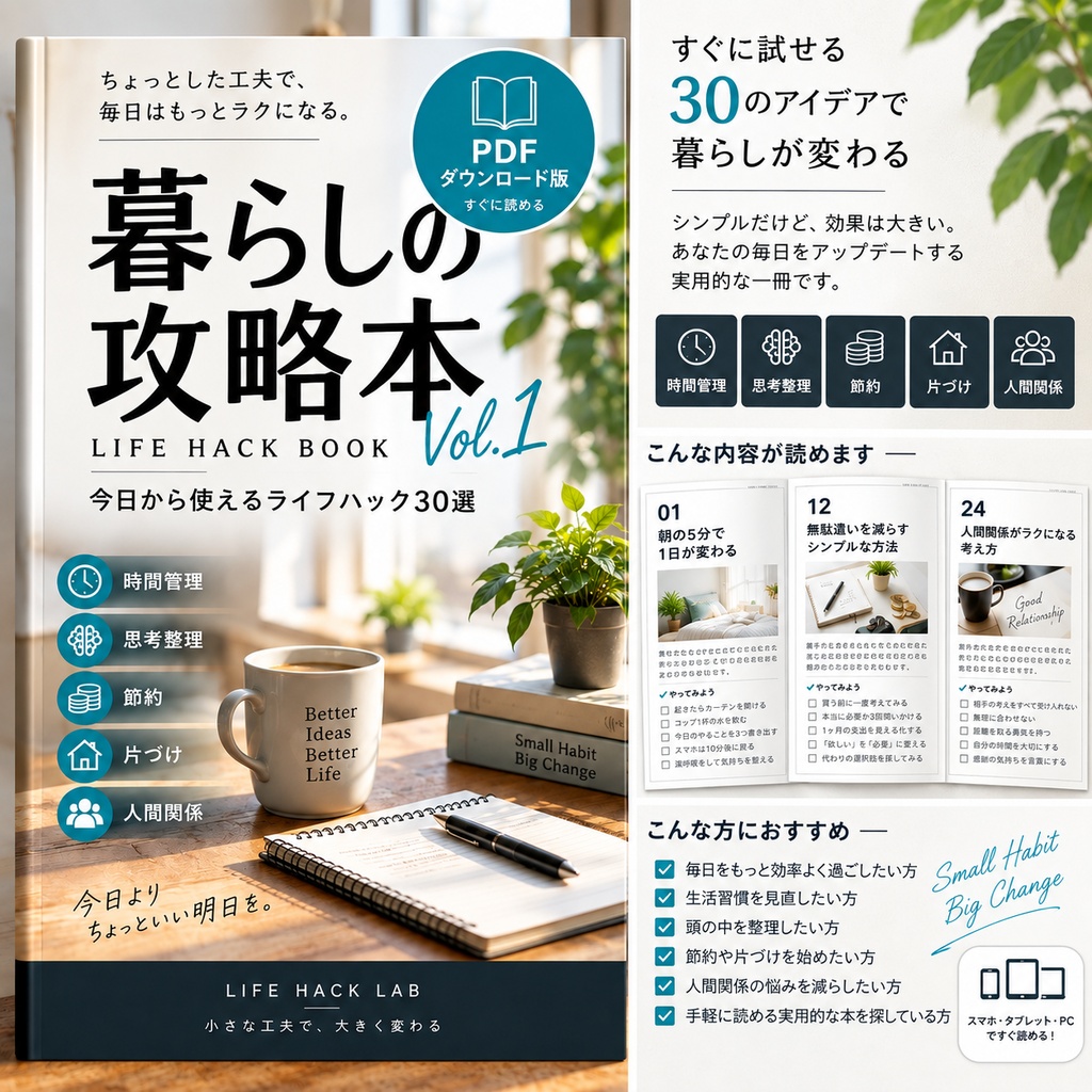 暮らしの攻略本 Vol.1｜今日から使えるライフハック30選