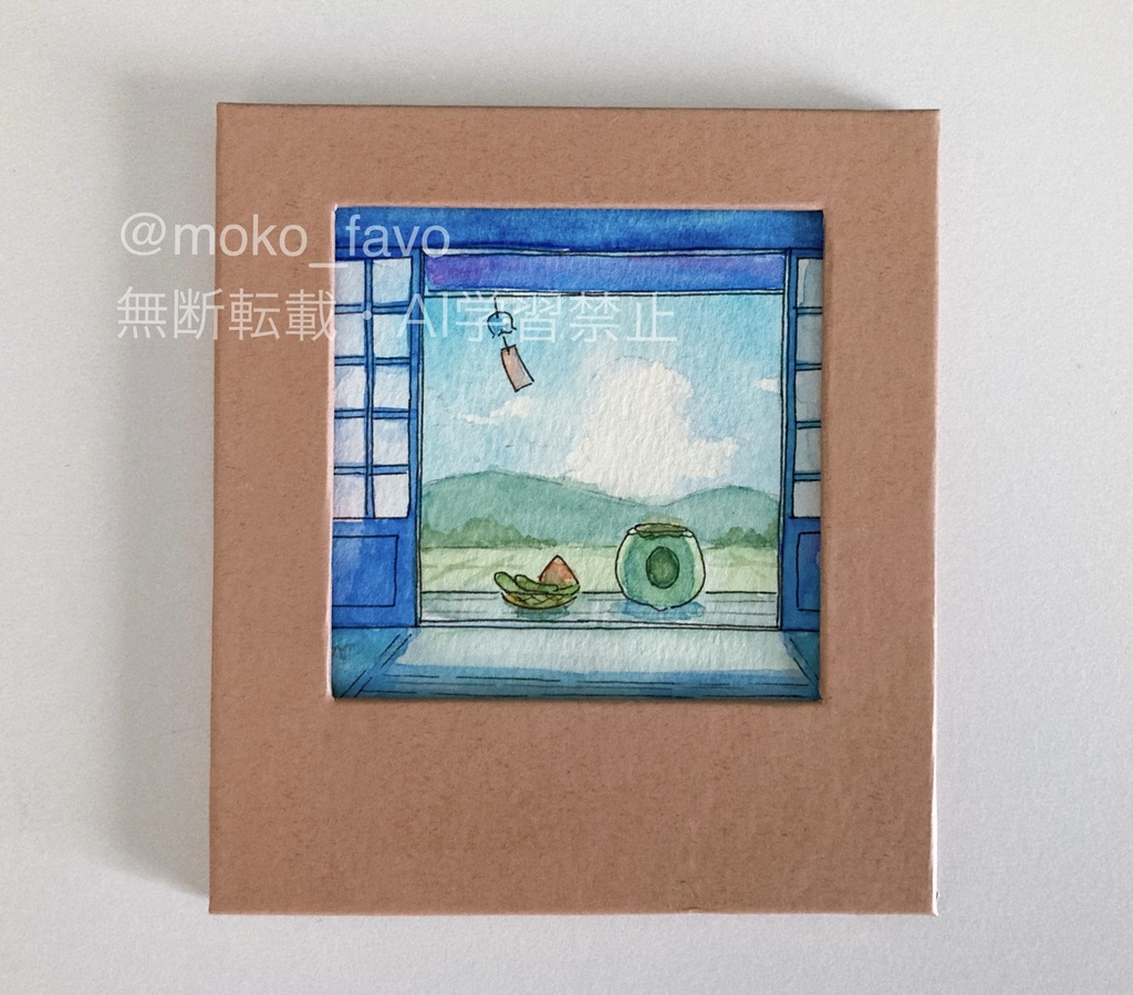 【ミニ原画】カッパのいる縁側