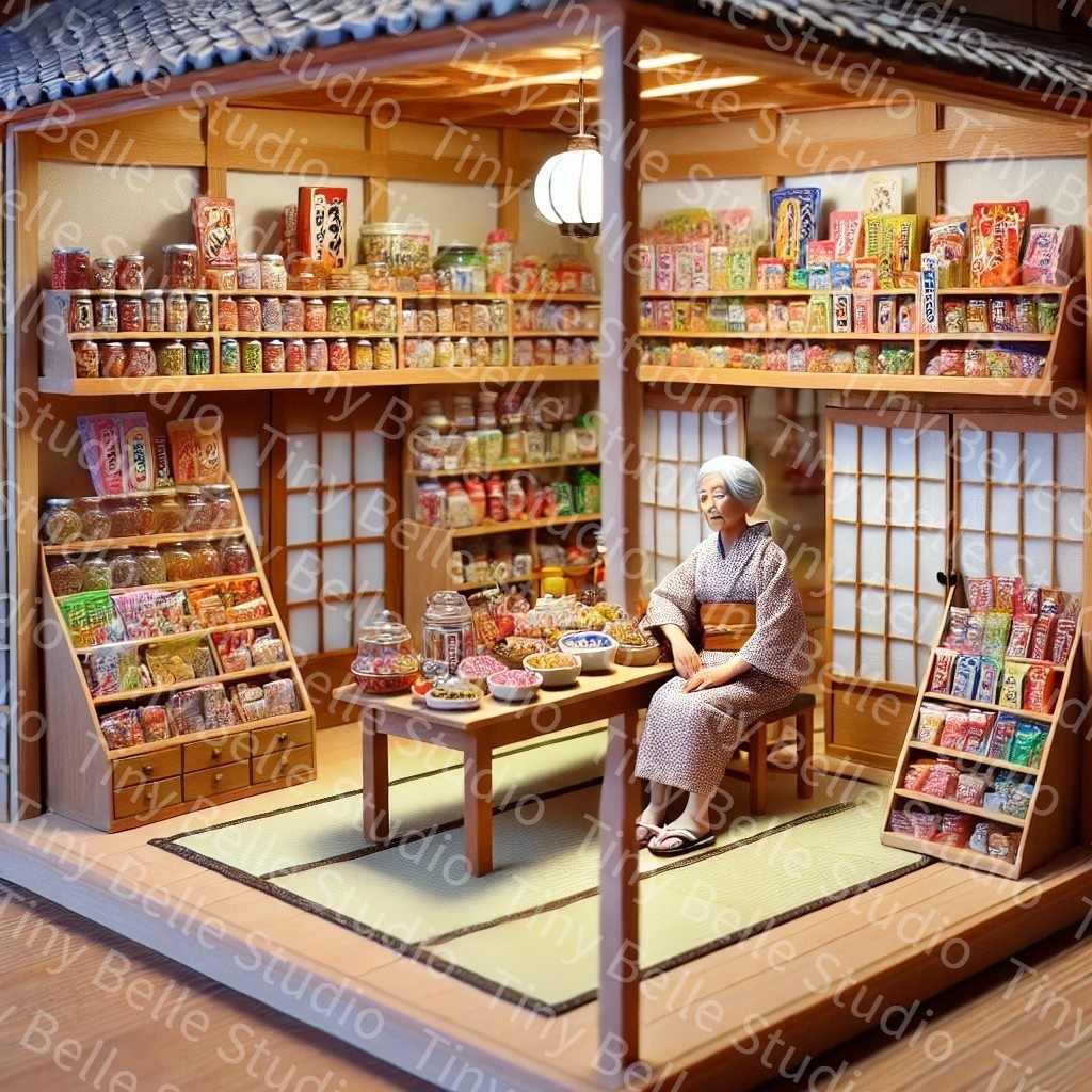 駄菓子屋とおばあさん?AI画像5枚(有料+3枚)