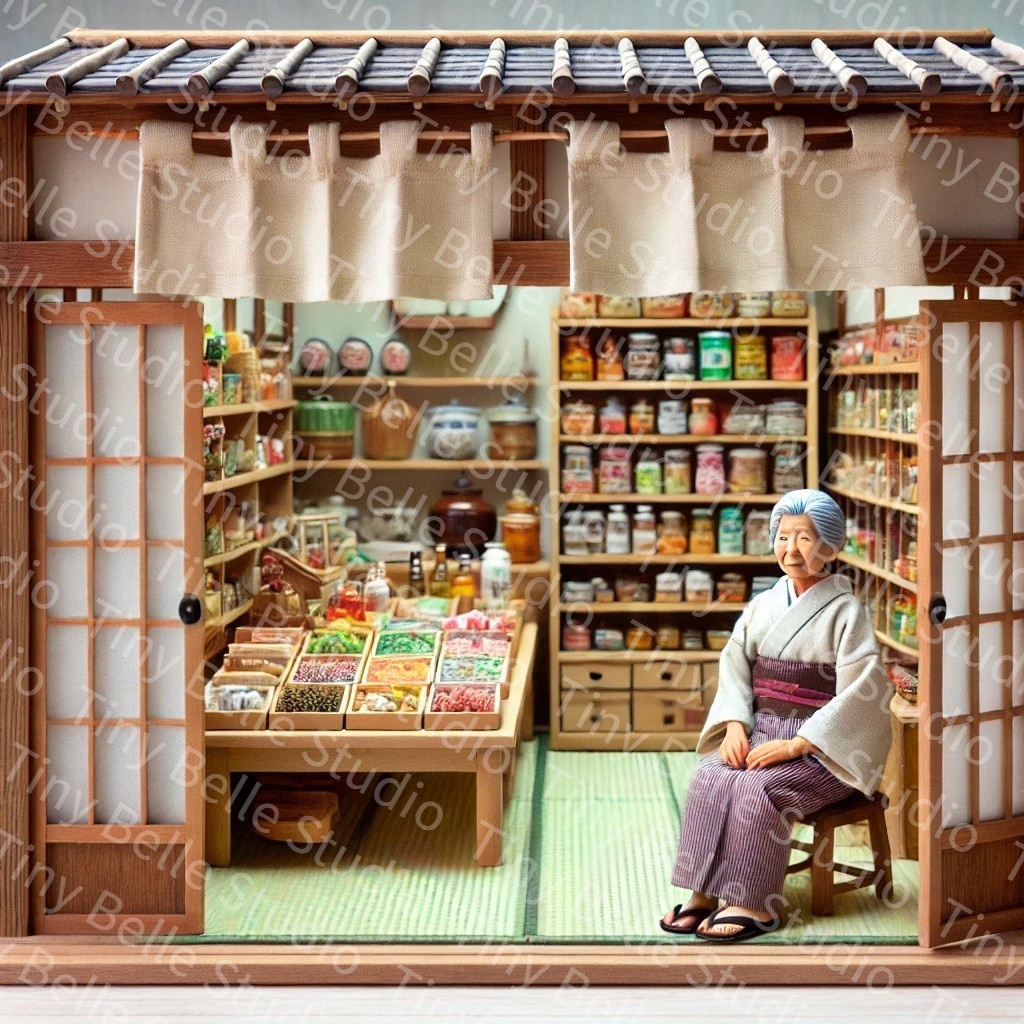 駄菓子屋とおばあさん?AI画像5枚(有料+3枚)